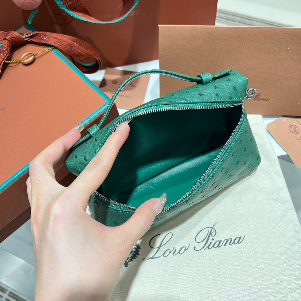 Thumbnail: Loro Piana Lp Extra Pocket L19 Ostrich Leather Bag