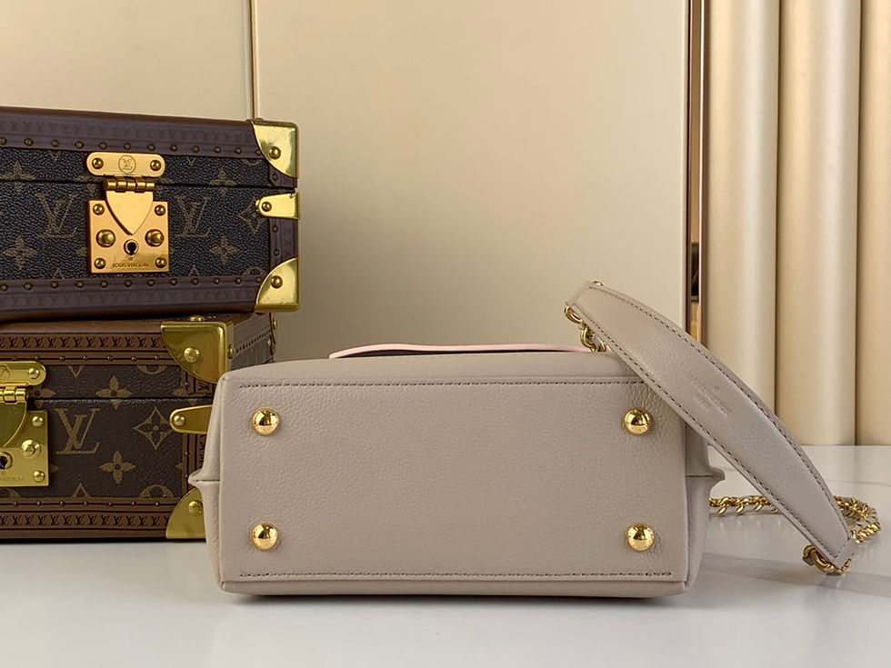 Thumbnail: LOCKME EVER MINI 23 IN KHAKI BROWN MIX LIGHT PINK CALFSKIN — Monogram Canvas