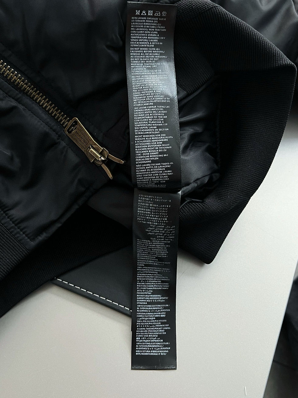 Thumbnail: Balenciaga Crest Emblem Padded Bomber Jacket – Black