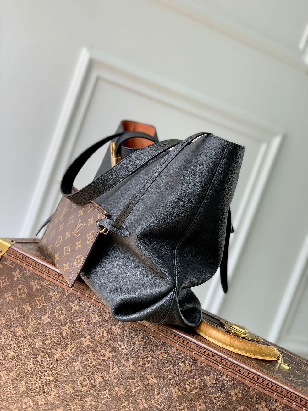 Thumbnail: Louis Vuitton LOW KEY CABAS MM BAG 47 IN BLACK GRAINED CALFSKIN
