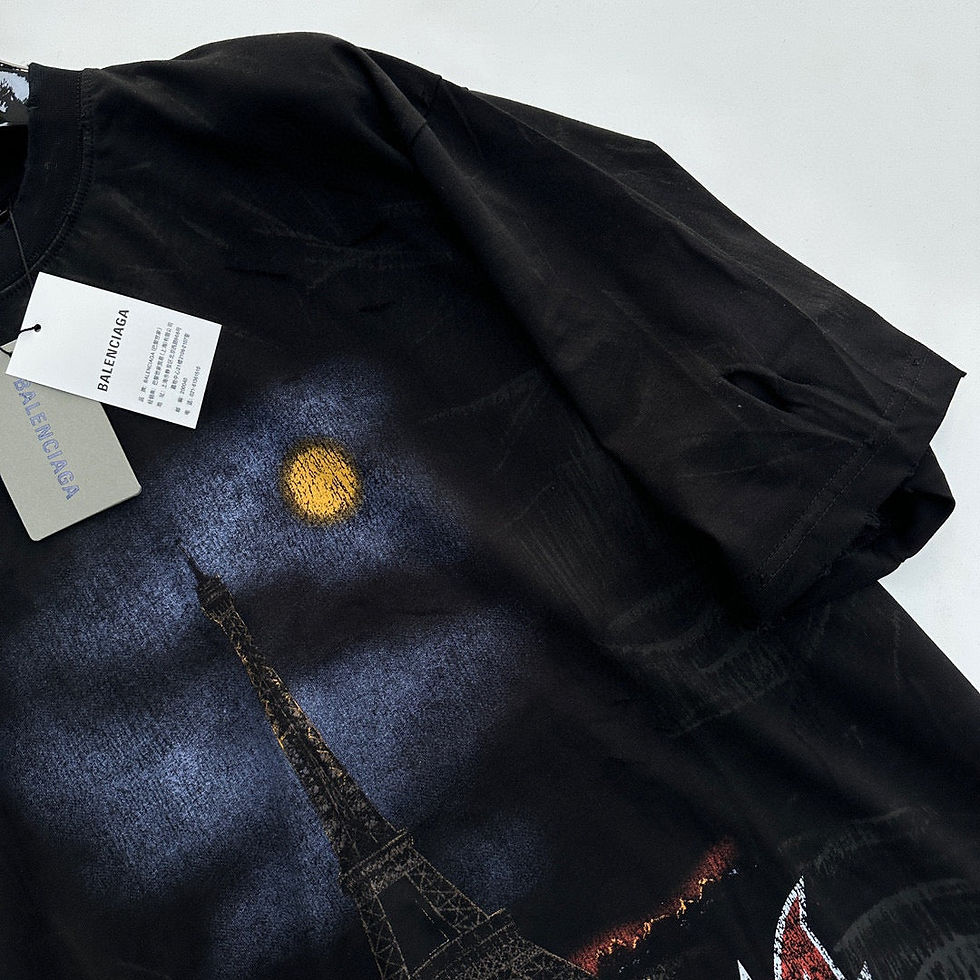 Thumbnail: Balenciaga T-Shirt Noir – Graphic Tour Eiffel Metal