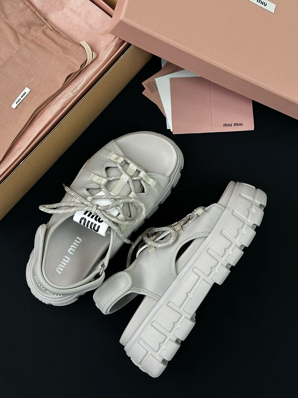 Thumbnail: Miu Miu Women Sandal — Stone