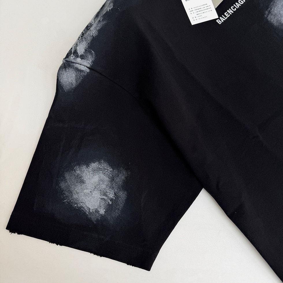 Thumbnail: Balenciaga T-Shirt Noir - Effet Tie-Dye Peinture