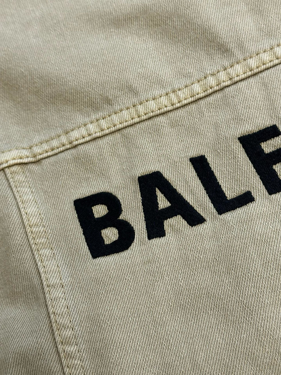 Thumbnail: Balenciaga Washed Denim Trucker Jacket – Beige