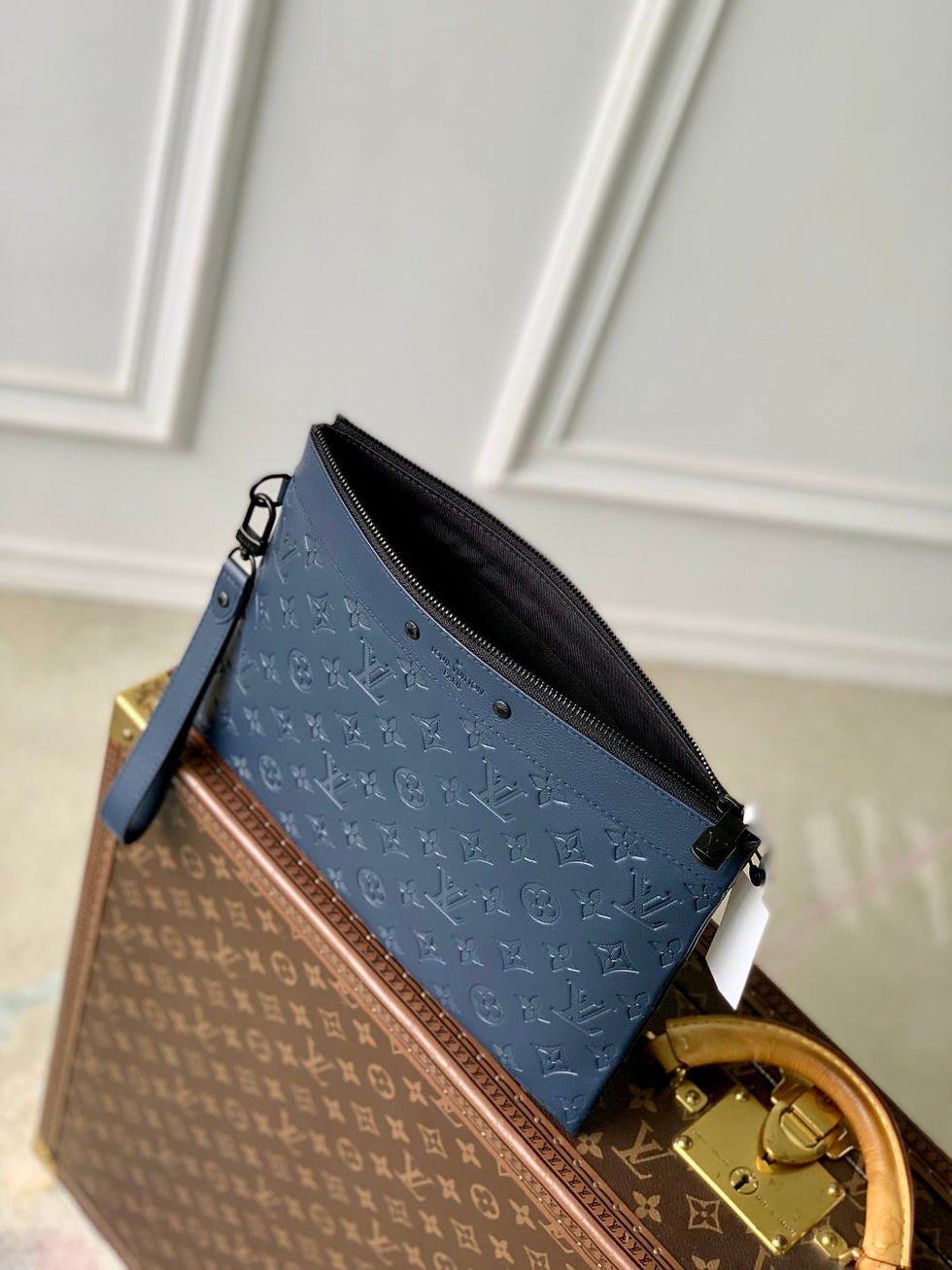 Thumbnail: Louis Vuitton POCHETTE TOGO 30 IN DARK BLUE MONOGRAM ECLIPSE CALFSKIN