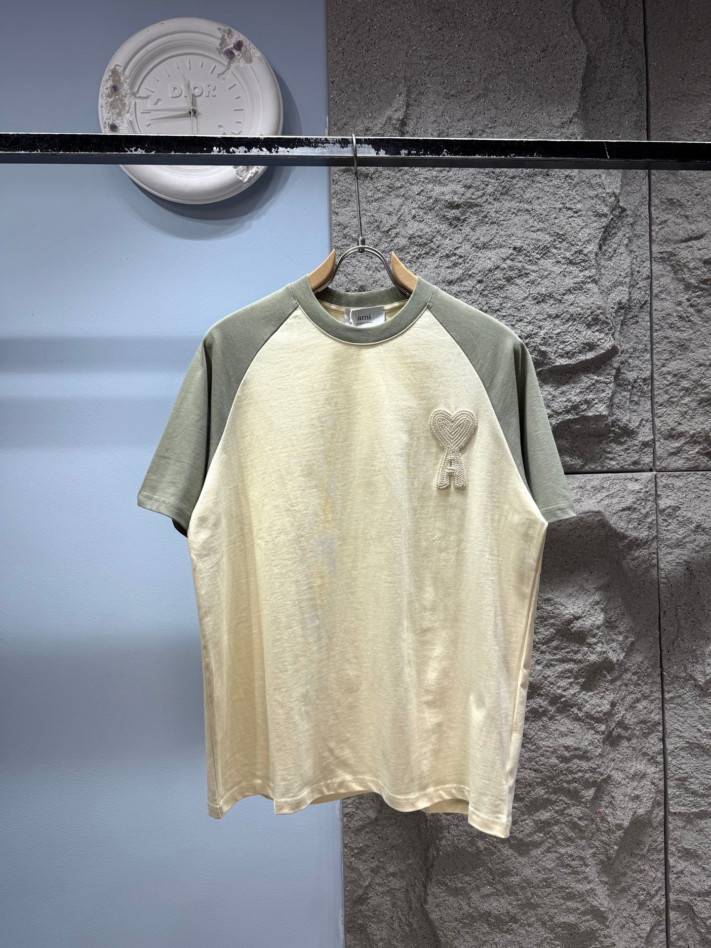 Ami Paris Raglan T-Shirt with Heart Bear Patch