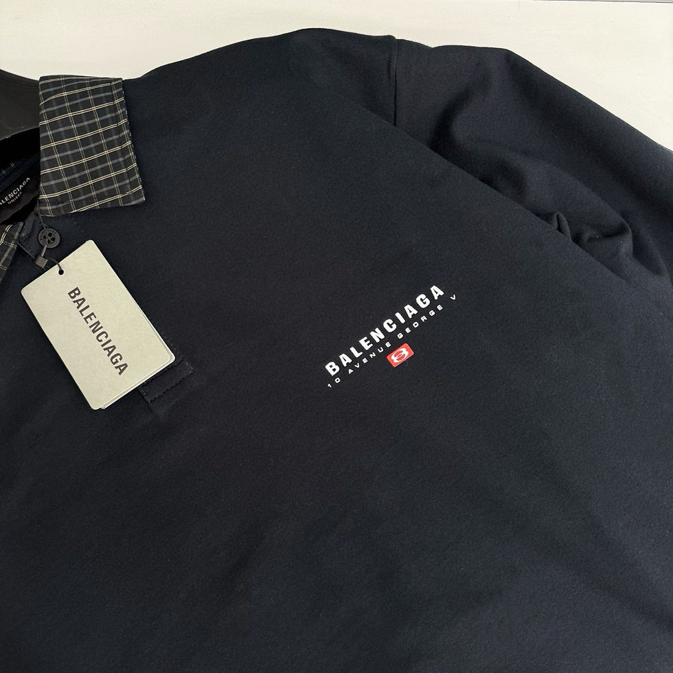 Thumbnail: Balenciaga Avenue George V Long-Sleeve Polo – Black