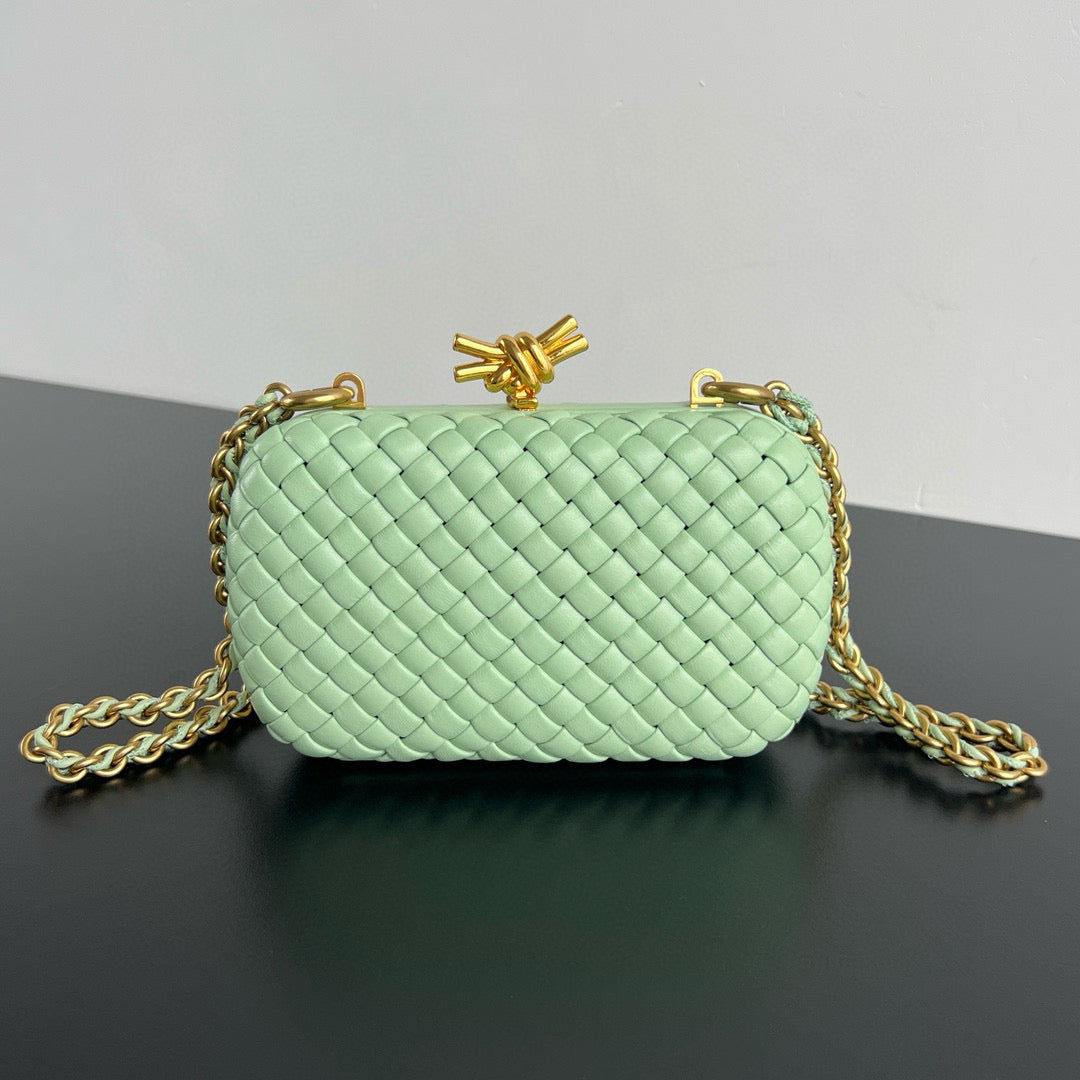 Bottega Veneta Intrecciato Knot Woven Clutch Bag