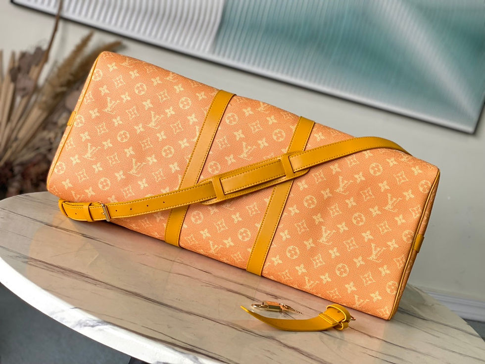 Thumbnail: Louis Vuitton KEEPALL BANDOULIÈRE 55 IN ORANGE MONOGRAM HERITAGE CANVAS