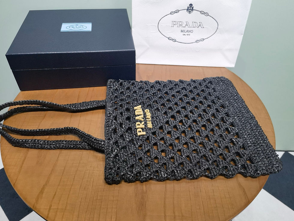 Thumbnail: PD Raffia Crochet Tote Bag — Ivory