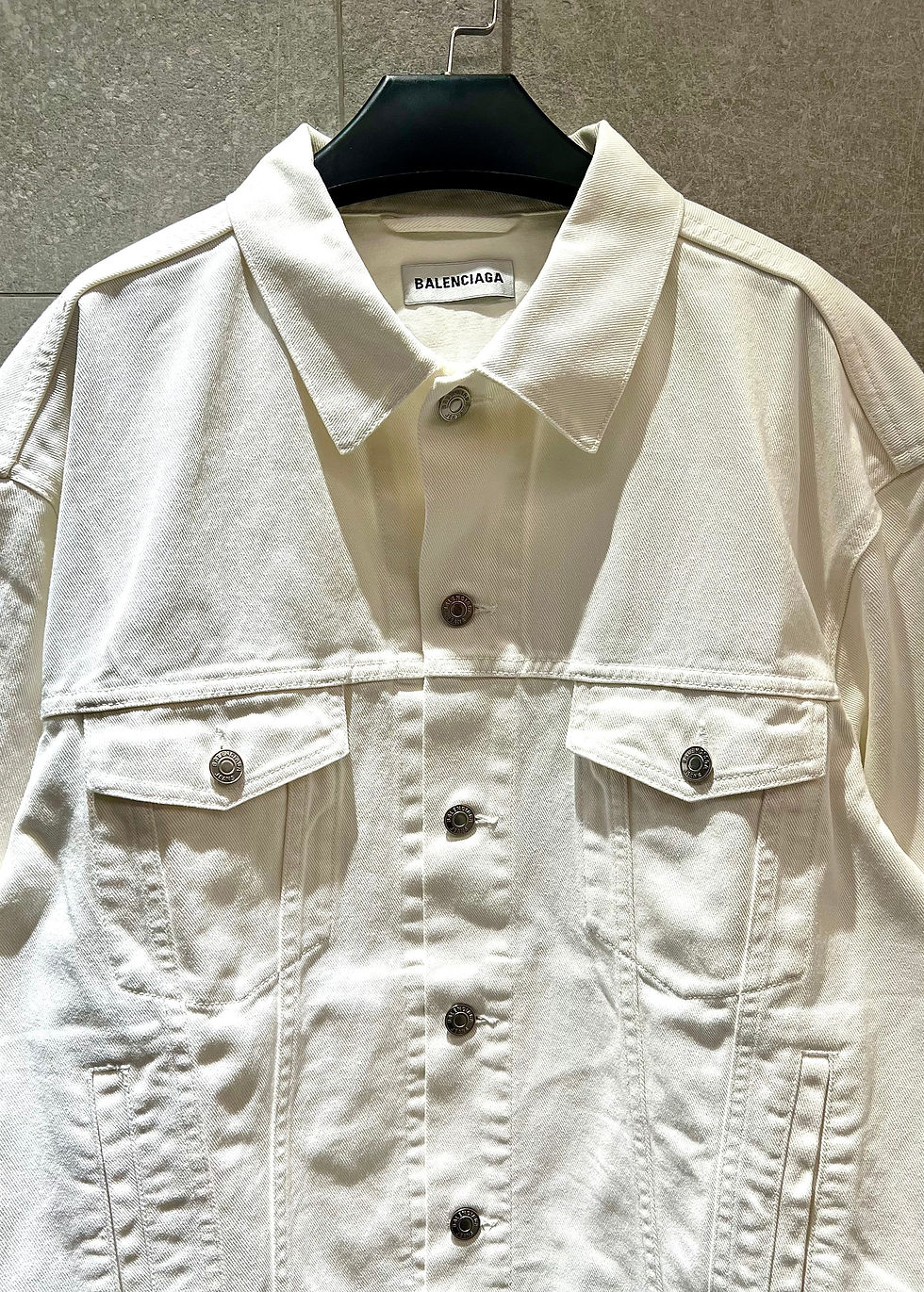 Thumbnail: Balenciaga Oversized White Denim Trucker Jacket