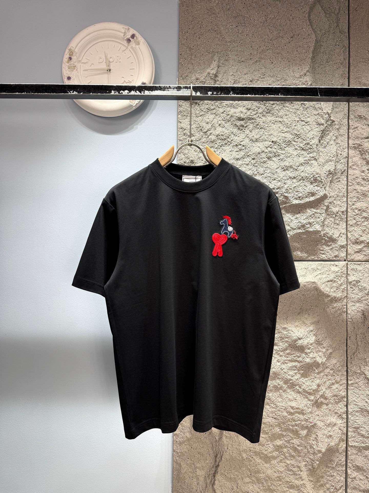 Ami Paris de Coeur Horse Patch T-Shirt Black