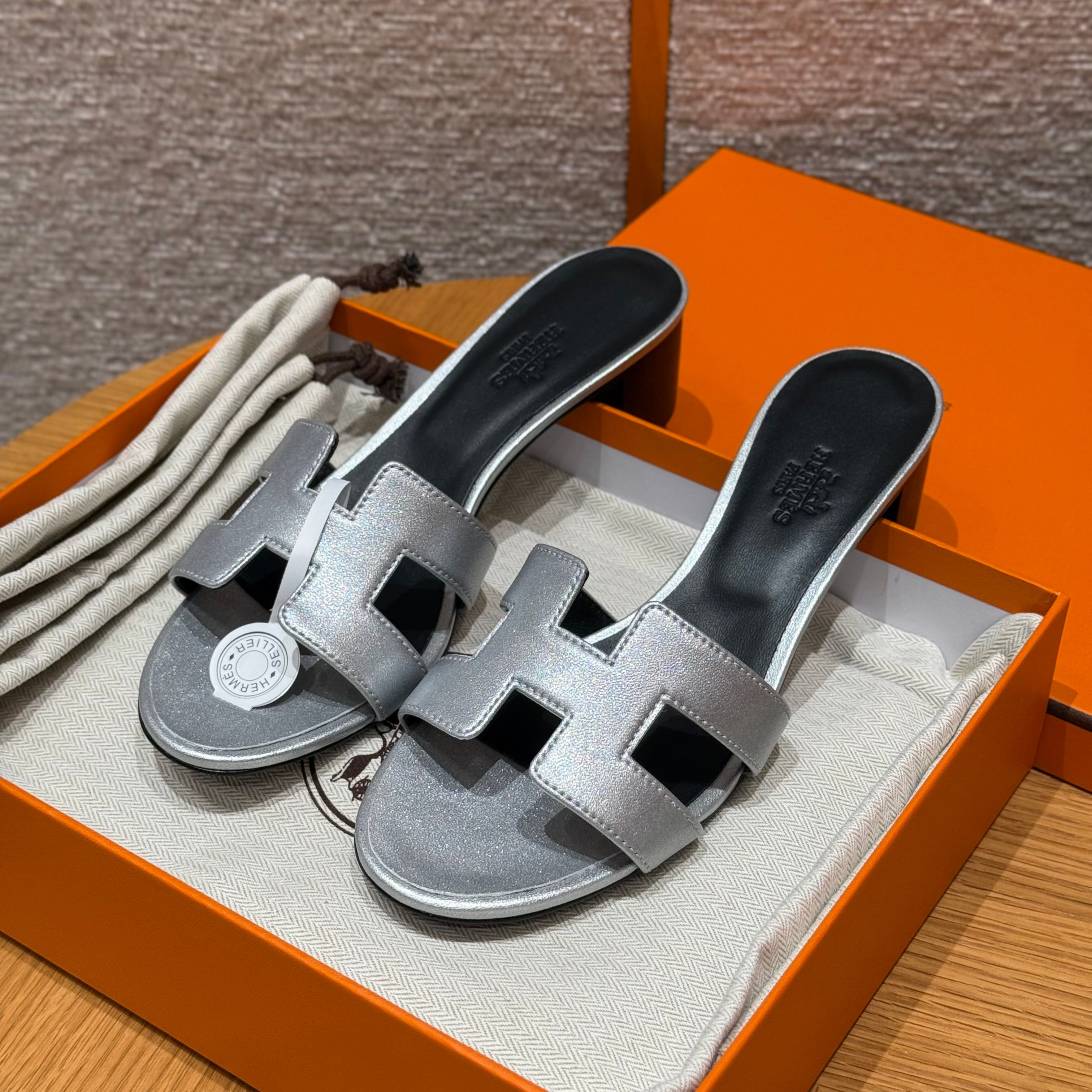 Hermes Women Heeled Sandal — Sage