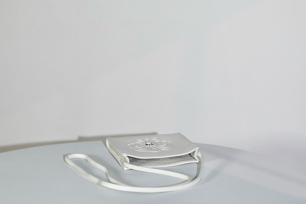 Thumbnail: Chrome Hearts White Leather Crossbody Bag