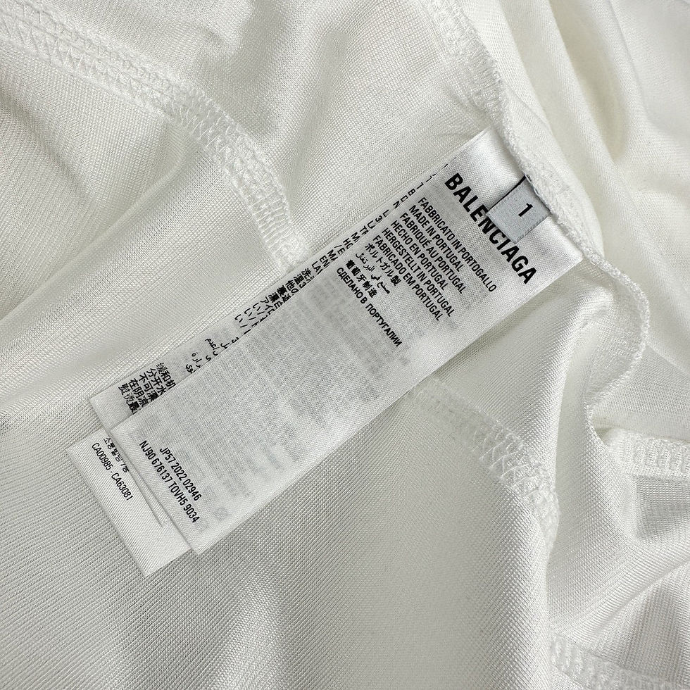 Thumbnail: Balenciaga T-Shirt Blanc – Logo Ovale Brodé