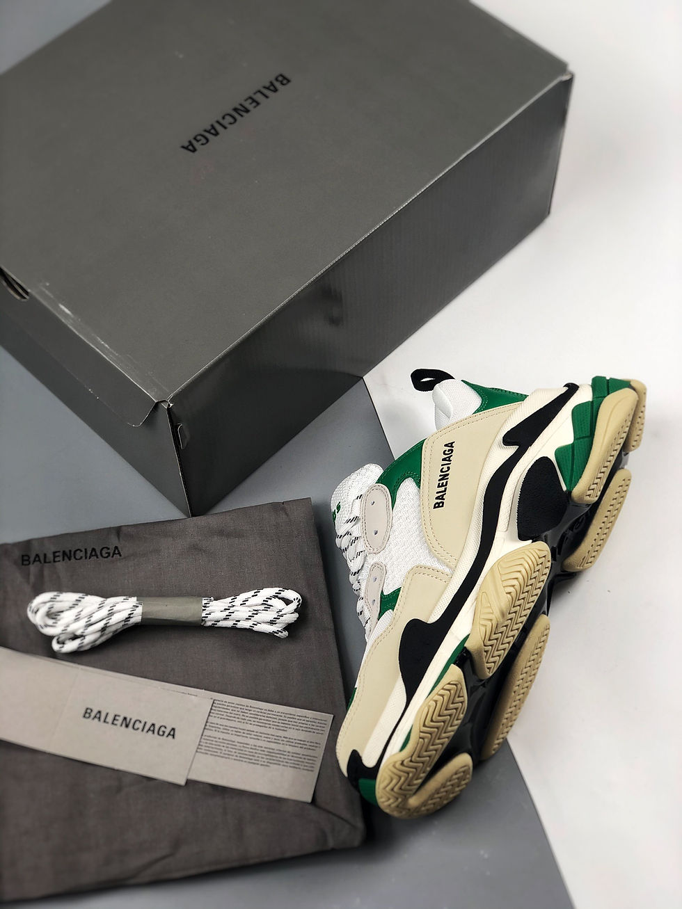 Thumbnail: BAL Triple S Beige and Green