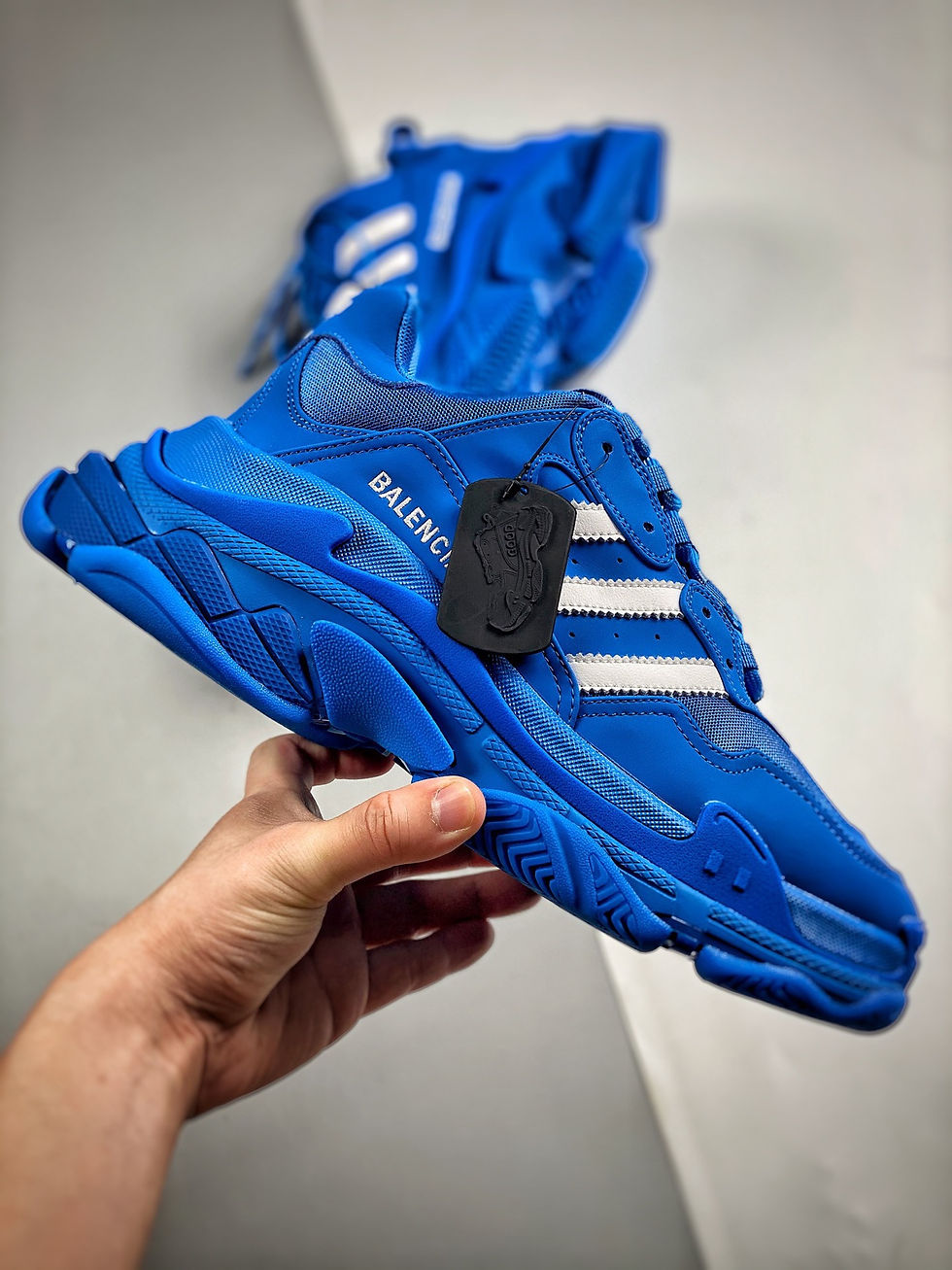 Thumbnail: BAL x Adidas Triple S Blue and White