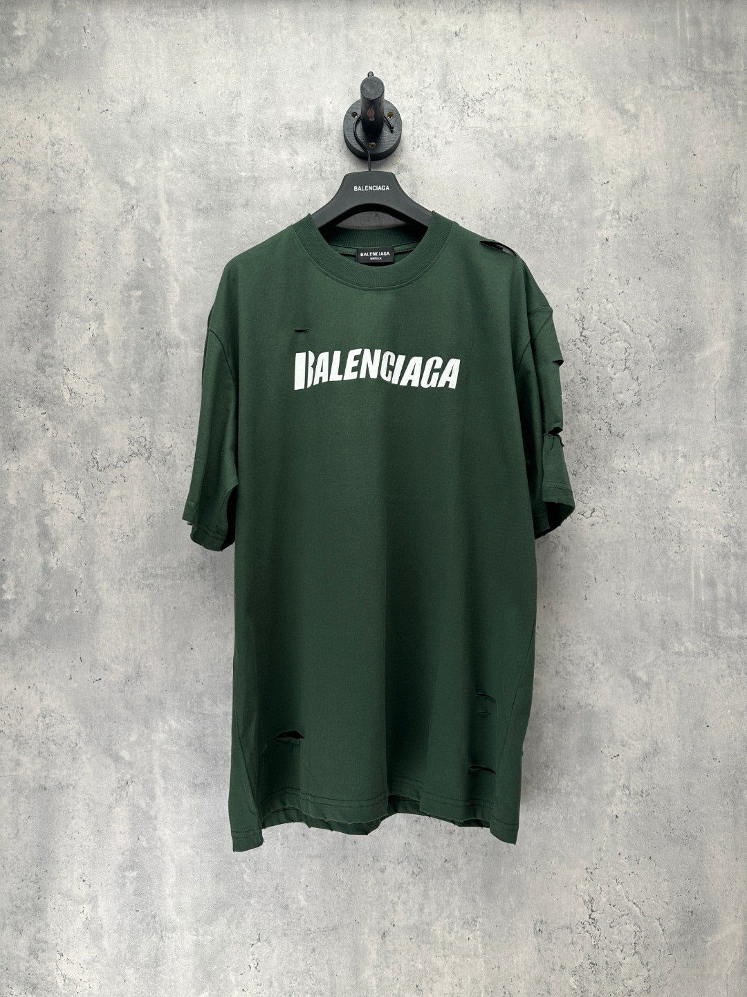 Balenciaga Frayed Logo Petrol