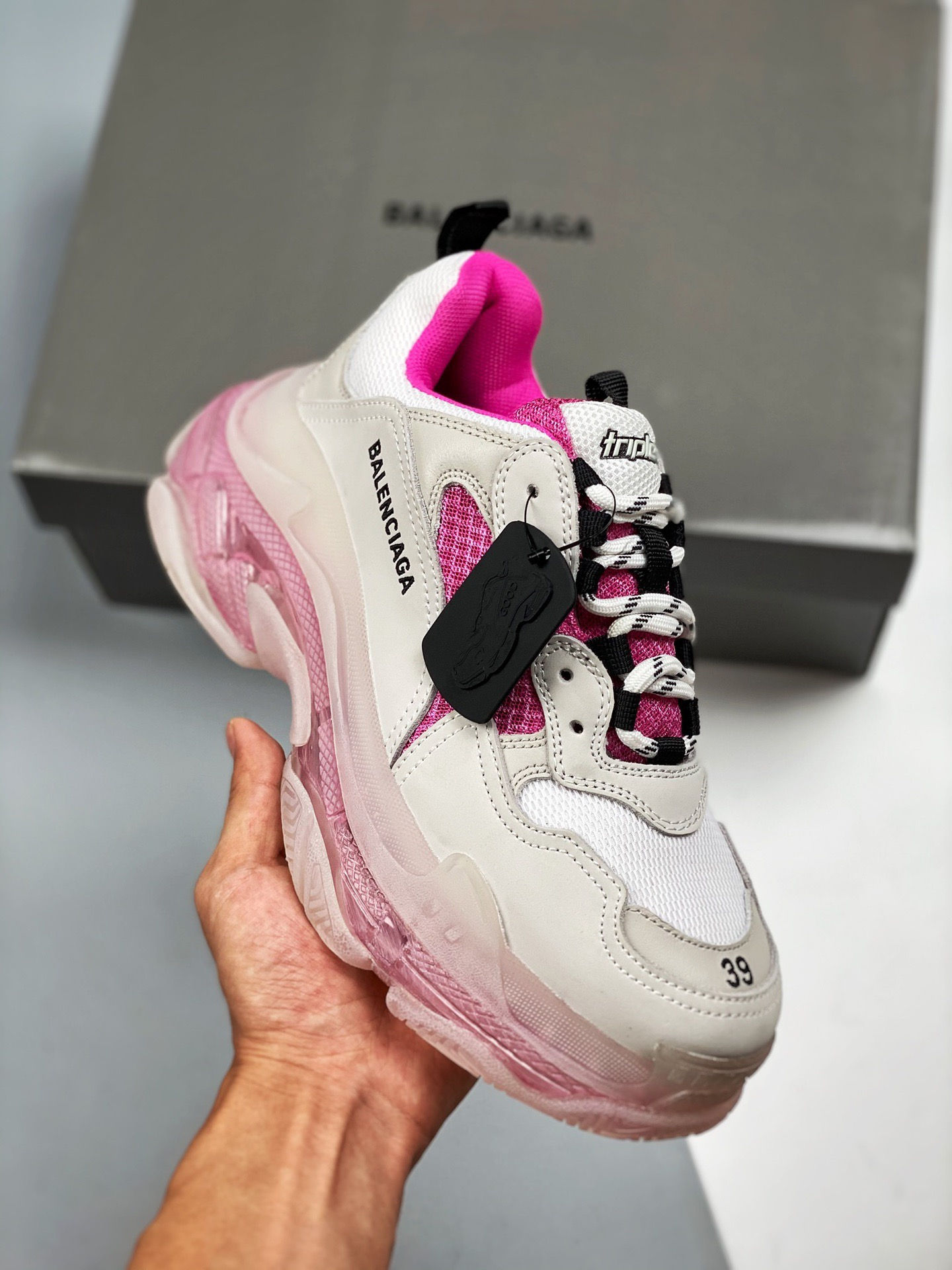 BAL Triple S Beige and Pink