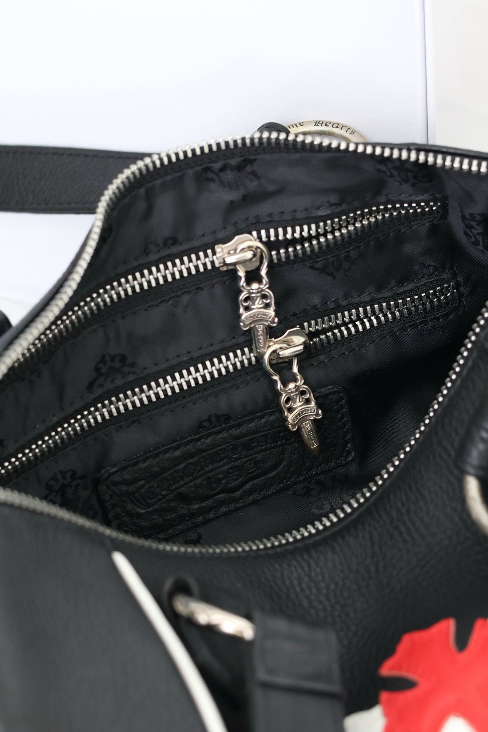 Thumbnail: Chrome Hearts White Red Cross Cylinder Bag