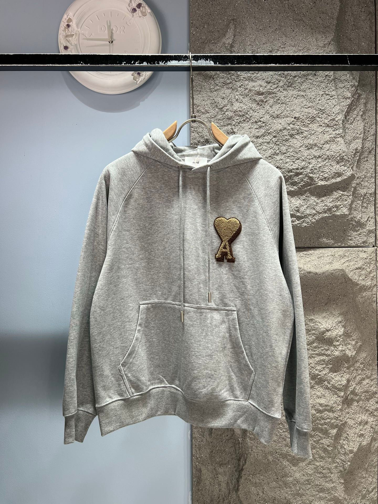 Ami Paris Alexandre Mattiussi Ami de Coeur Hoodie Heather Grey