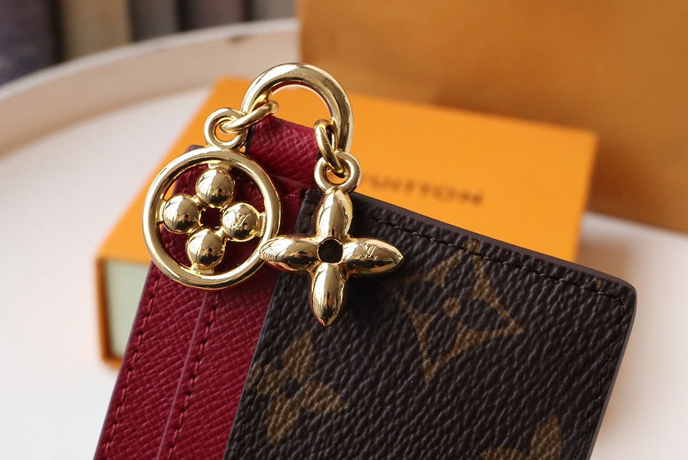 Thumbnail: Louis Vuitton CHARM CARD HOLDER BROWN BURGUNDY MONOGRAM CANVAS