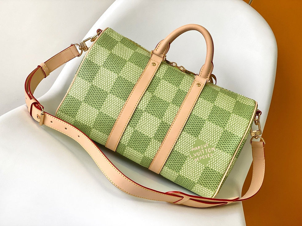 Thumbnail: Louis Vuitton KEEPALL BANDOULIÈRE 34 BAG IN GREEN DAMIER GOLF COATED CANVAS