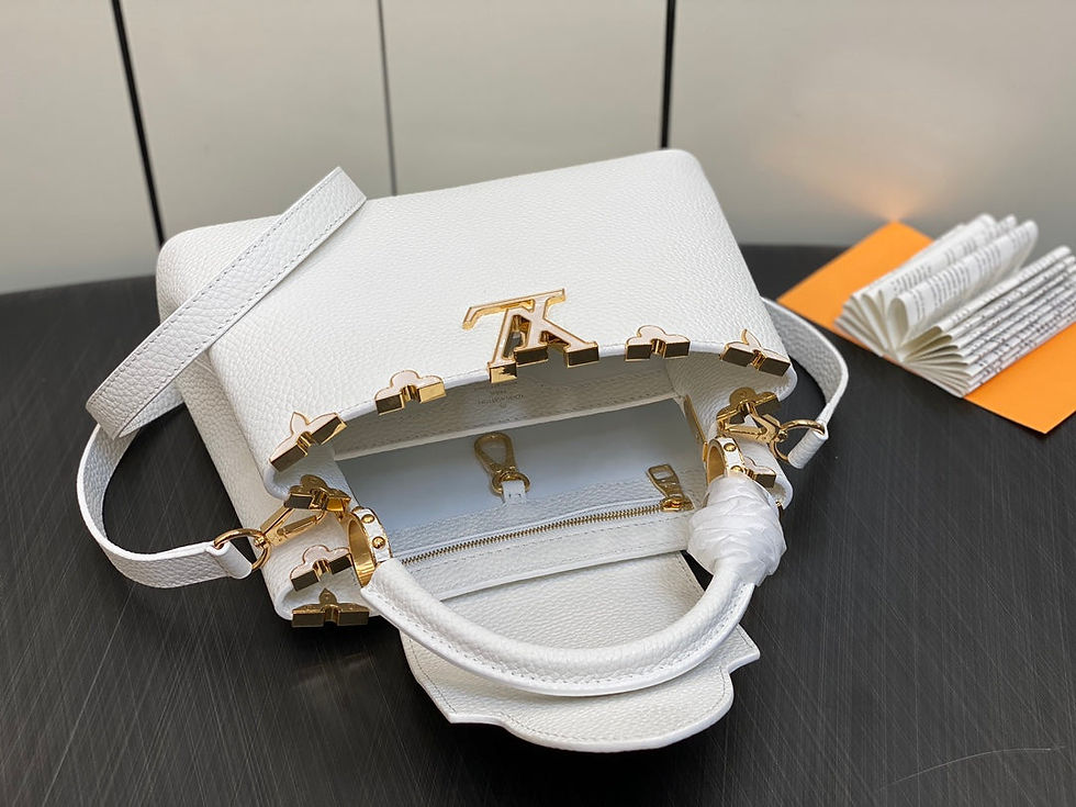Thumbnail: Louis Vuitton CAPUCINES BB 27 WHITE TAURILLON GOLD HARDWARE