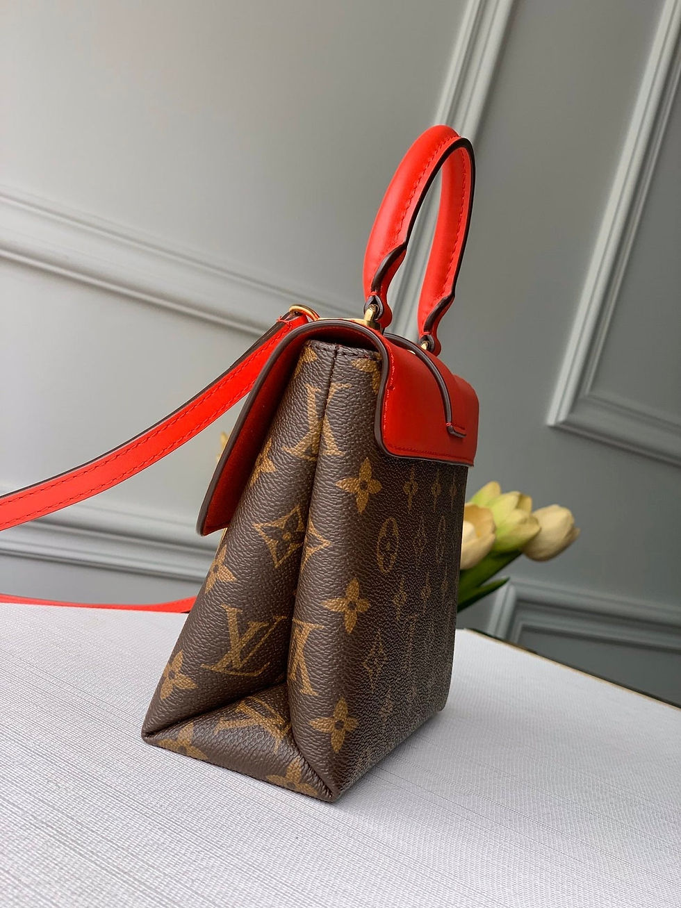 Thumbnail: LOCKY BB 21 IN BROWN MONOGRAM CANVAS AND RED CALFSKIN GOLD — Monogram Canvas