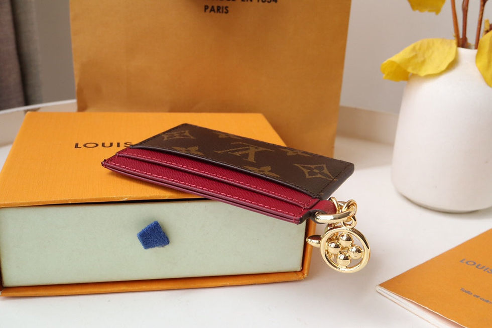 Thumbnail: Louis Vuitton CHARM CARD HOLDER BROWN BURGUNDY MONOGRAM CANVAS