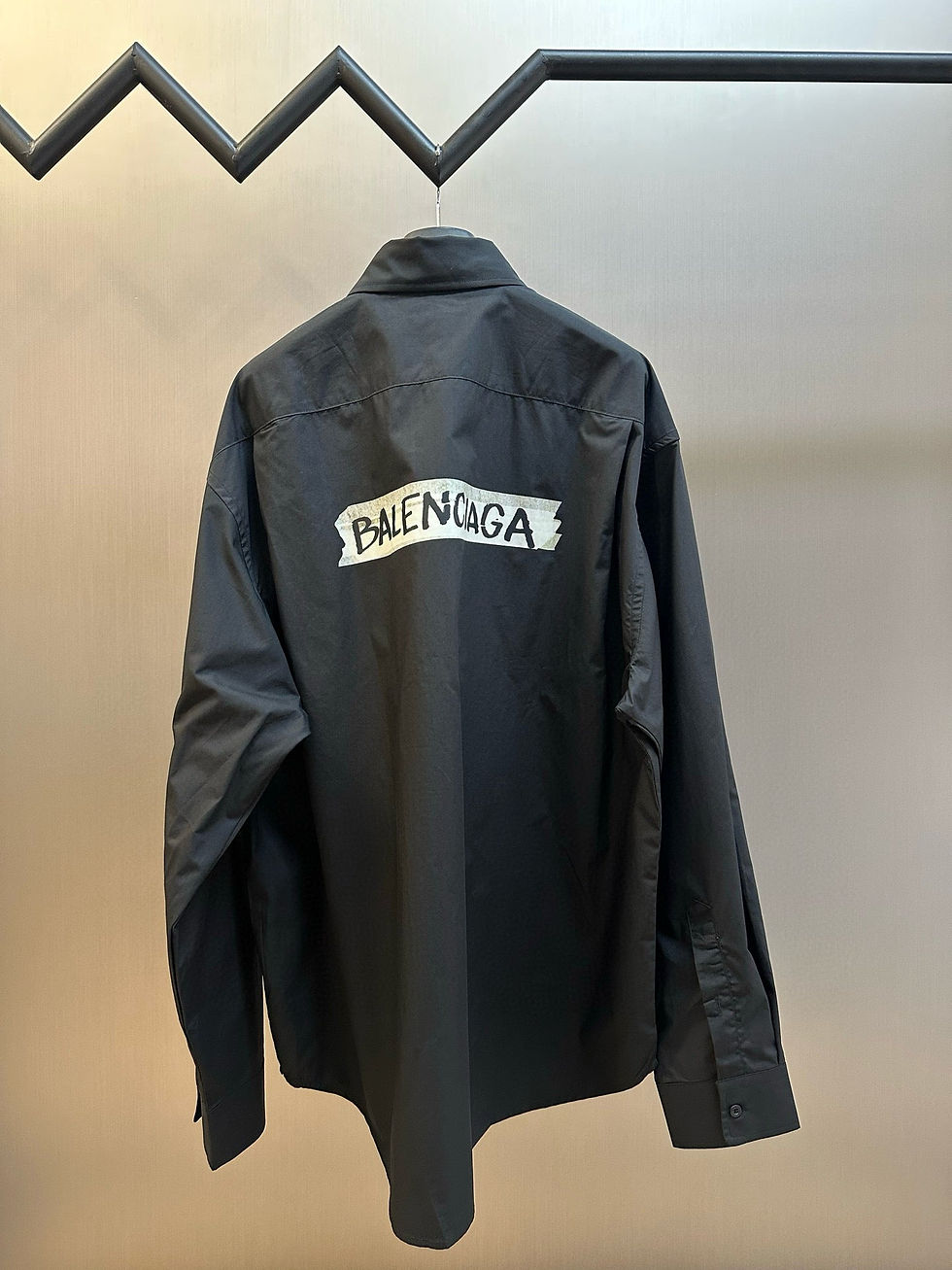 Thumbnail: Balenciaga Graffiti Tape Logo Shirt – Black