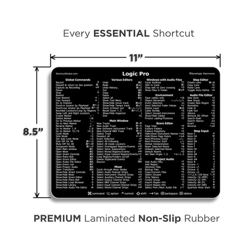 Logic Pro X Shortcuts Mouse Pad, Extra Large Keyboard - View #7