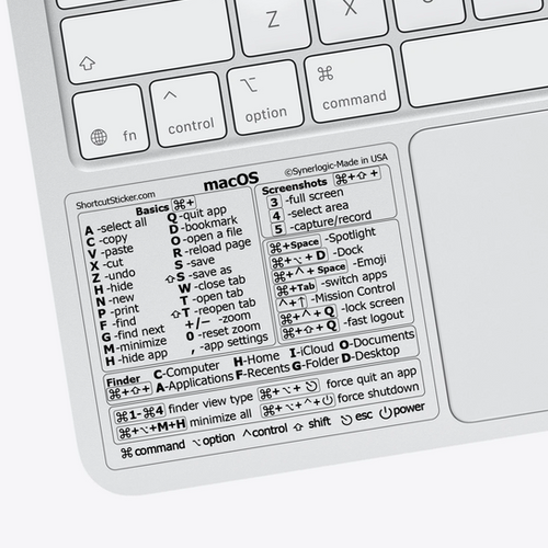 For Neo! Mac OS Shortcut Vinyl Sticker Universal for any Macbook