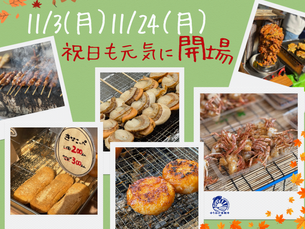 11月3日の祝日も開場します