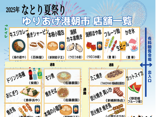 なとり夏祭り 出店ブースのご案内