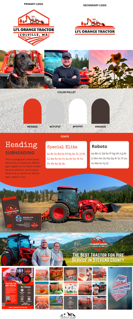Li'l Orange Tractor Branding Board