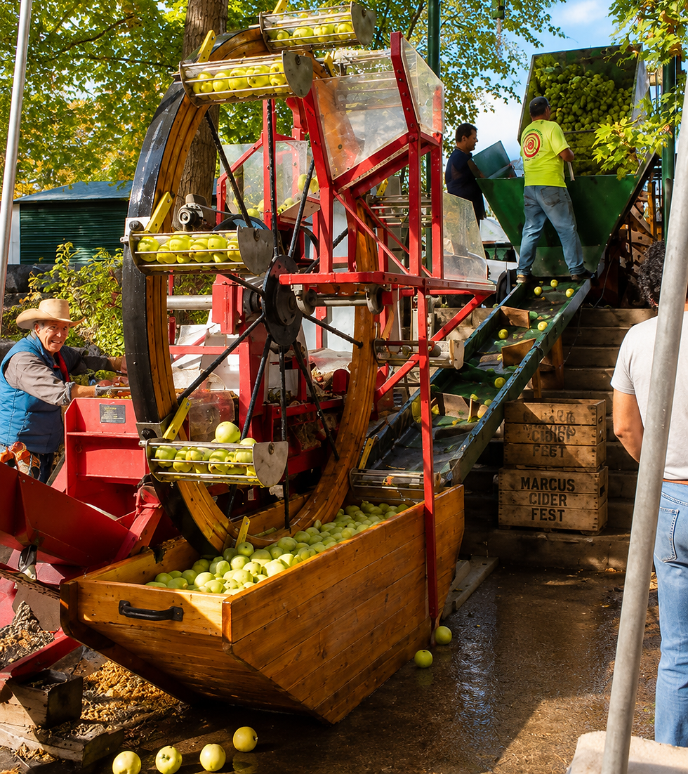 Historic Cyclops apple press used for cider making in Marcus, Washington