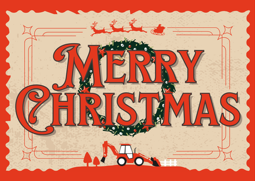 Li'l Orange Tractor Custom Christmas Card