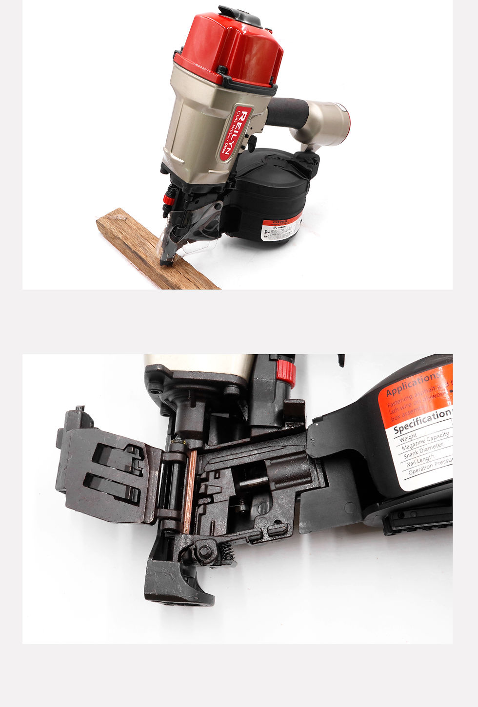 Thumbnail: Reilyn Coil Nailer CN90B Pallet Nailing Gun 50-90mm Nail Depth Adjustable Siding