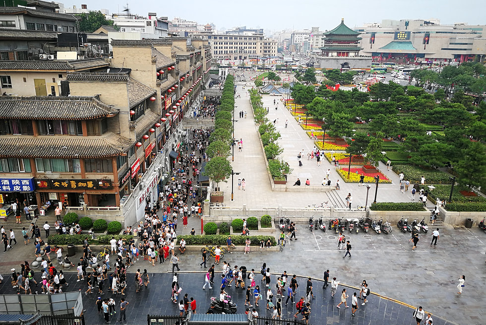 City view, Xian, Drum-tower
