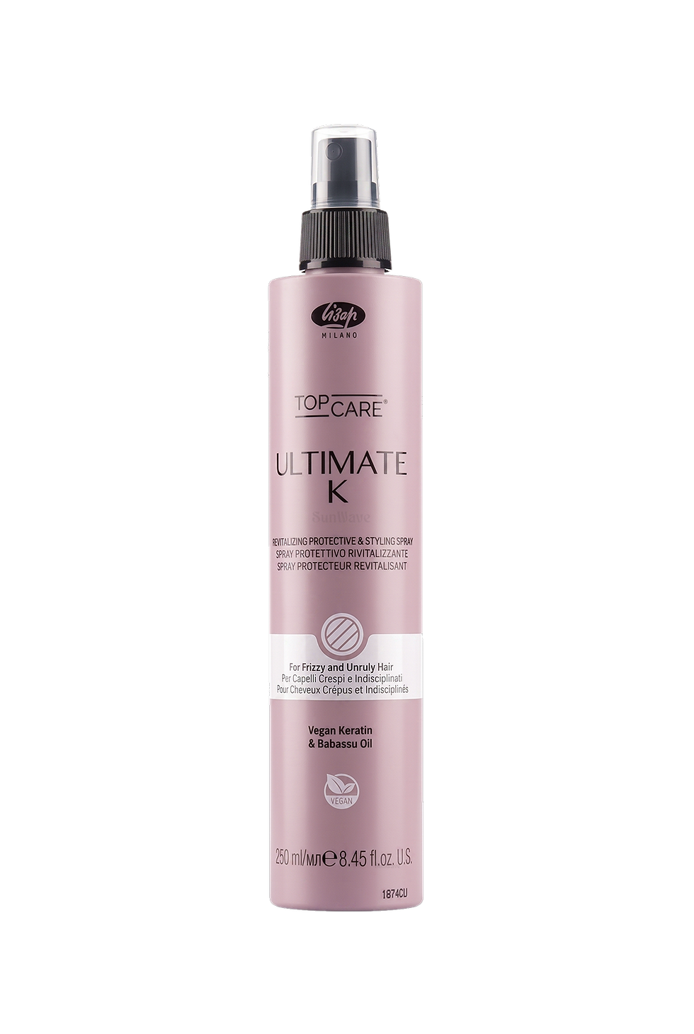 Професійний термозахист для волосся Lisap Ultimate K Spray. Вигляд зпереду. Якісне зображення