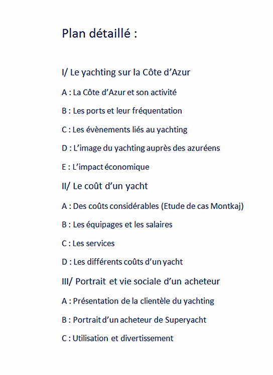 Plan détaillé