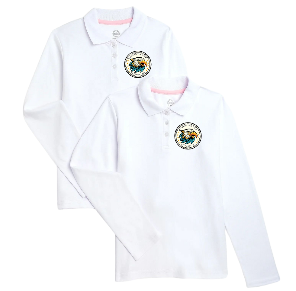 Thumbnail: 2 Pack Girls Long Sleeve Polo's w logo