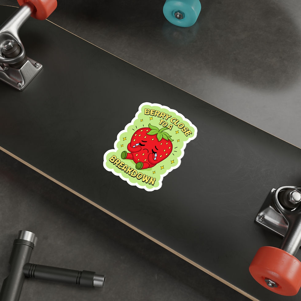 Thumbnail: "Berry Close to a Breakdown" | Cute Crying Strawberry Die-Cut Sticker