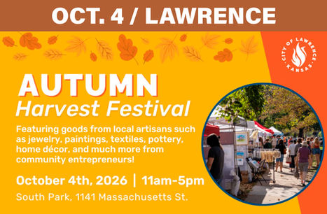 Autumn Harvest Festival, October 4th, 2026 from 11am to 5pm at South Park, Lawrence, Kansas 