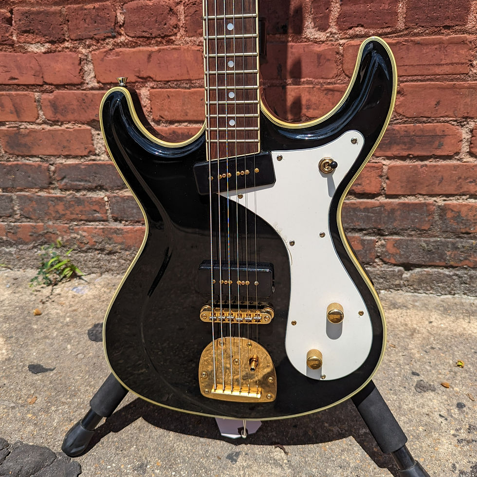 Thumbnail: Eastwood Sidejack Baritone DLX with Gold Hardware 2010s - Black