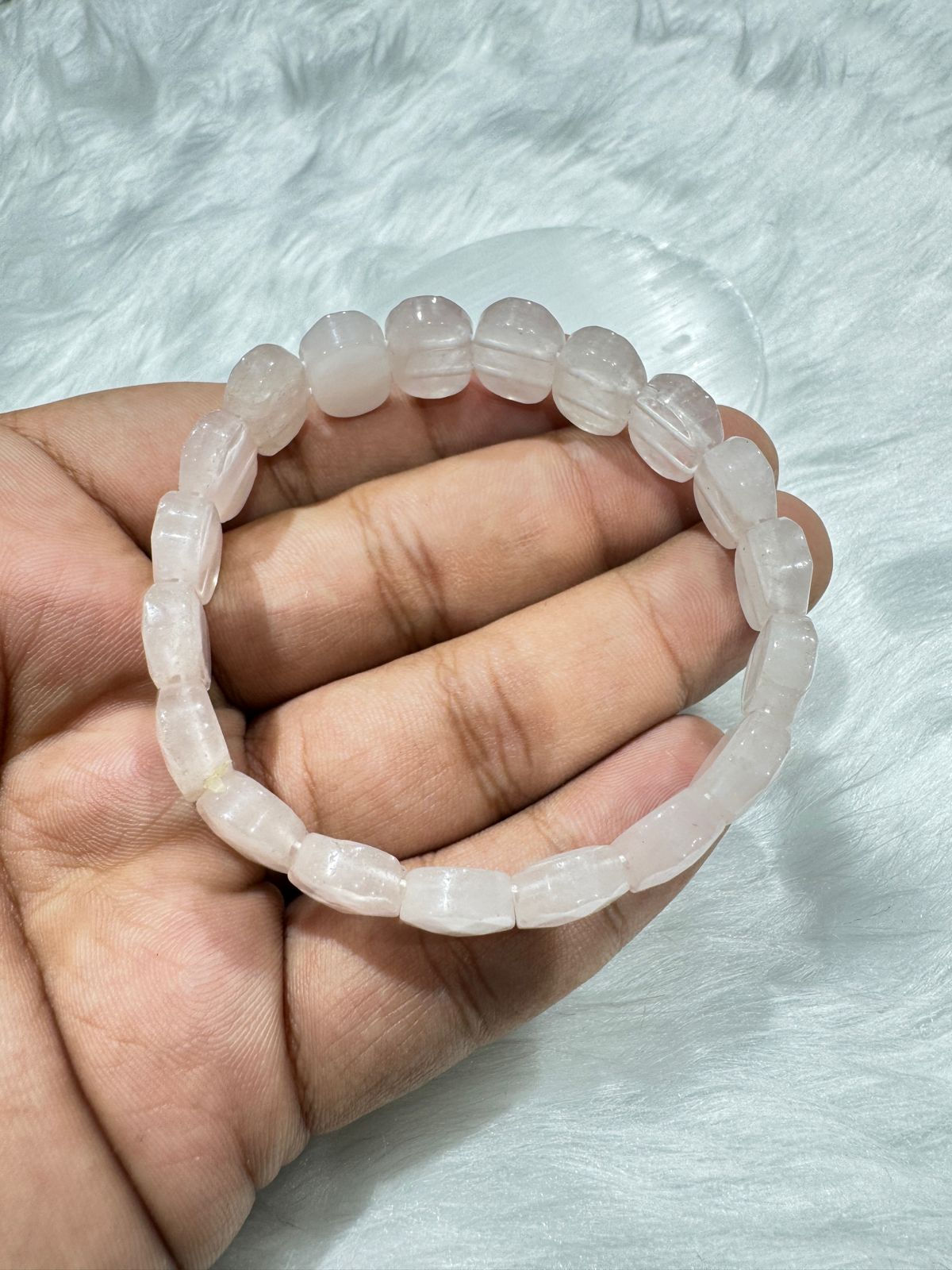 Rose Quartz Oval Faceted Bracelet - Mainly for Love
