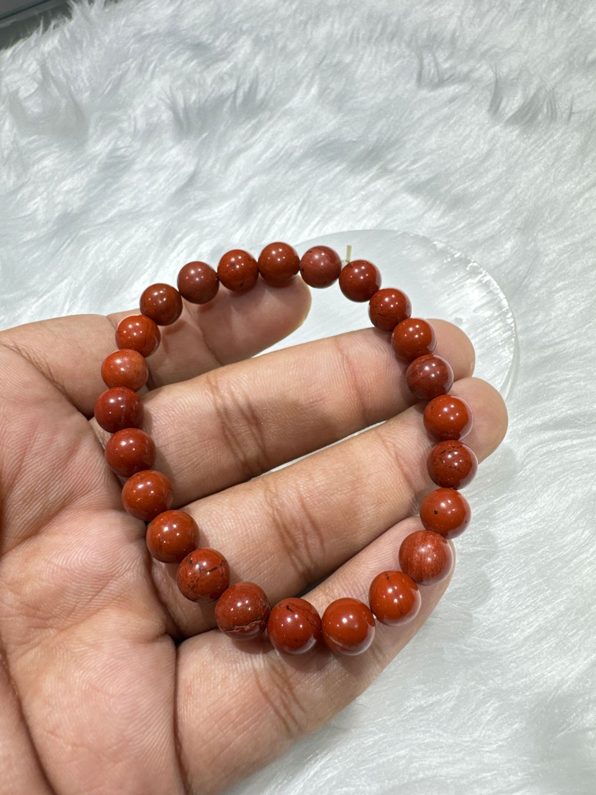 Red jasper Bracelet - Aries zodiac Mesh Rashi