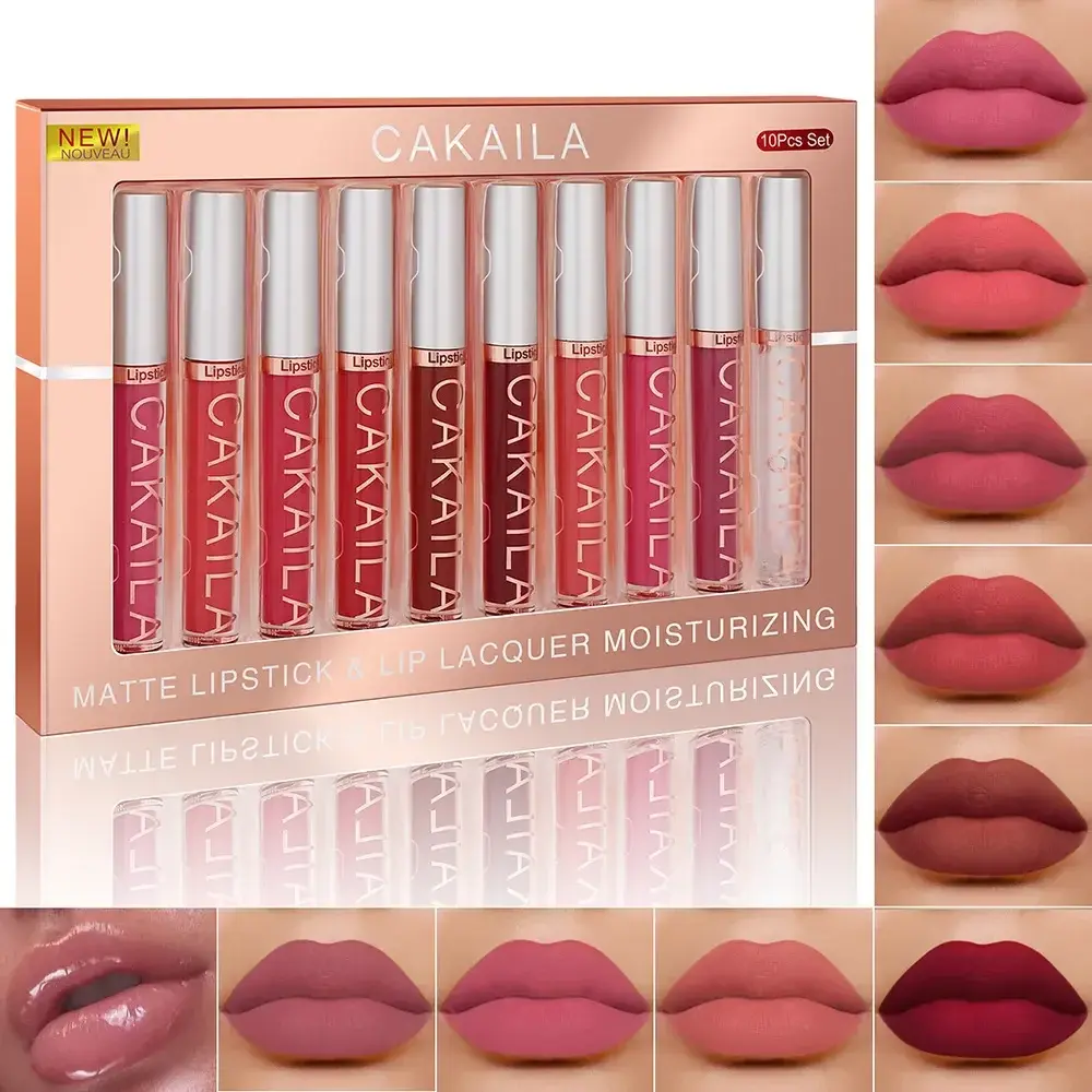 10/6 PCS Lipstick Set Matte Nude Liquid Lip Stain Makeup for women Non stick Cup