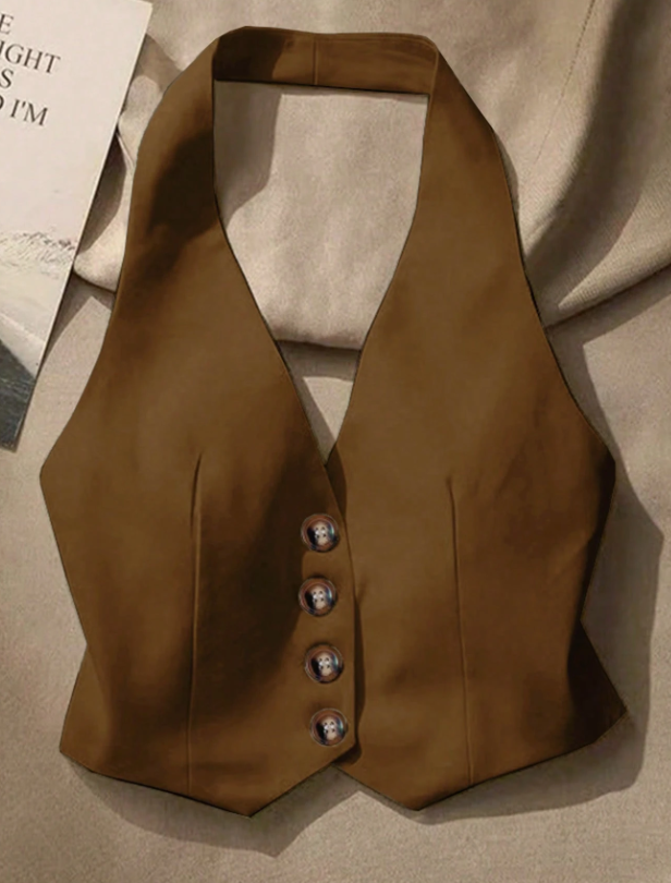 Chaleco Casual Marron